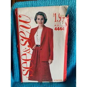 Butterick 4444 pattern Womens suit Blazer midi skirt top sz 6-14